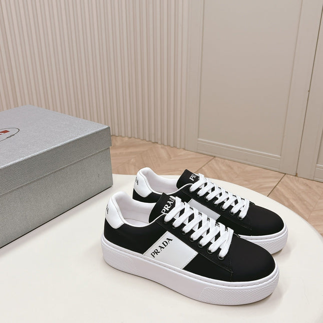 PRA LEATHER LOGO OUTLET SNEAKERS BLACK CALFSKIN