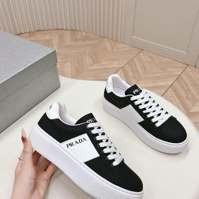 PRA LEATHER LOGO OUTLET SNEAKERS BLACK CALFSKIN