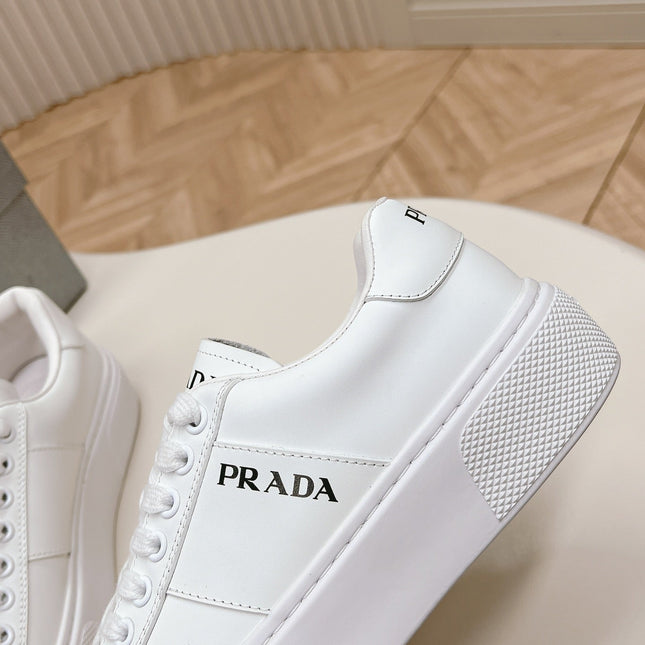 PRA LEATHER LOGO OUTLET SNEAKERS WHITE CALFSKIN