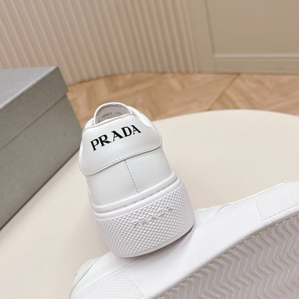 PRA LEATHER LOGO OUTLET SNEAKERS WHITE CALFSKIN
