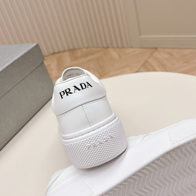 PRA LEATHER LOGO OUTLET SNEAKERS WHITE CALFSKIN