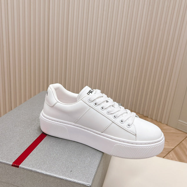 PRA LEATHER LOGO OUTLET SNEAKERS WHITE CALFSKIN