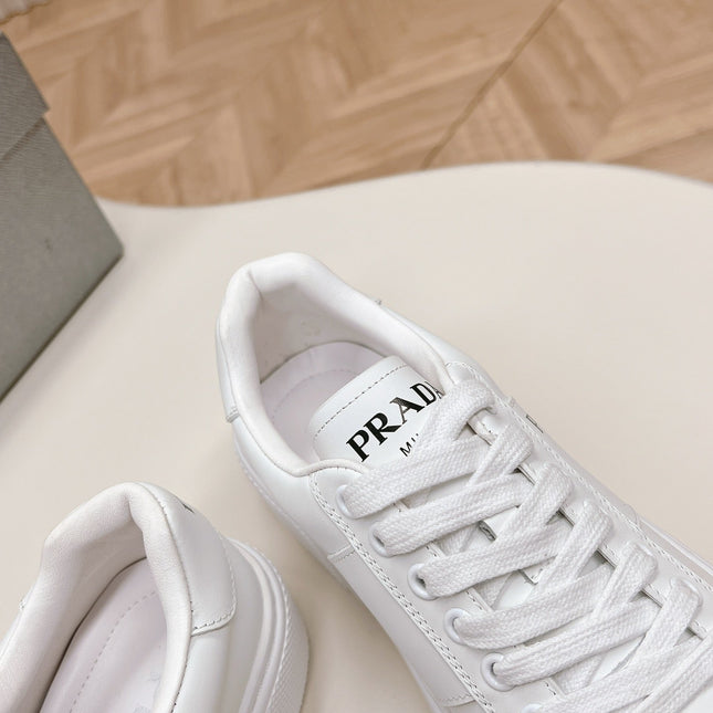 PRA LEATHER LOGO OUTLET SNEAKERS WHITE CALFSKIN