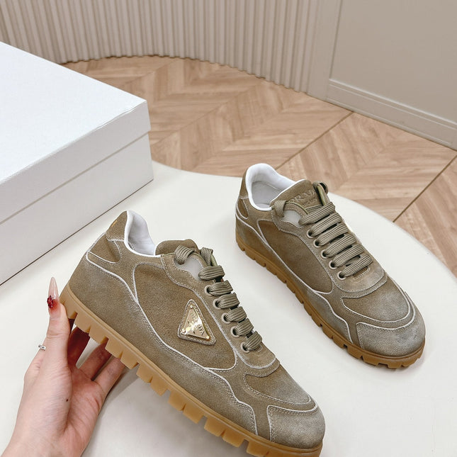 PRA FADED SUEDE SNEAKERS CARAMEL AND WHITE