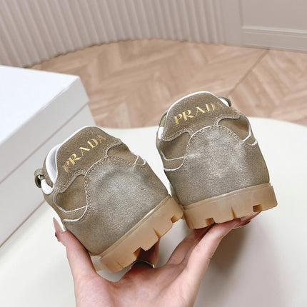 PRA FADED SUEDE SNEAKERS CARAMEL AND WHITE