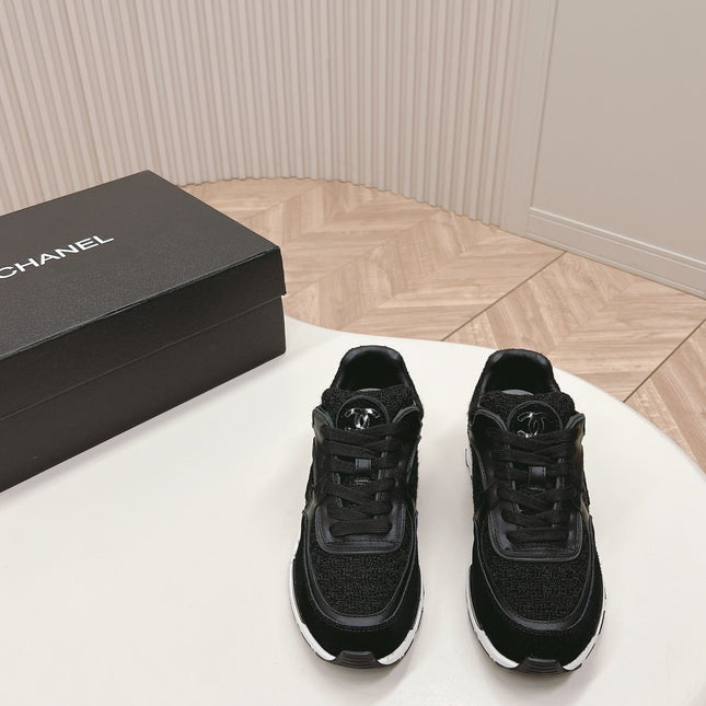 TRAINERS IN BLACK SUEDE AND CALFSKIN
