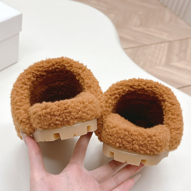 MULES ATTACHED TRIANGLE LOGO IN BRONZE BROWN SHEARLING