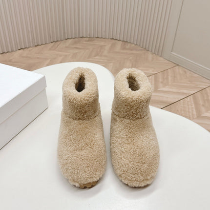 SNOW ANKLE BOOTS IN BEIGE SHEARLING