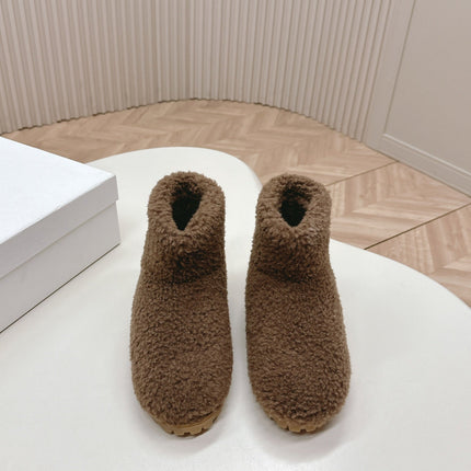SNOW ANKLE BOOTS IN WOOD BROWN SHEARLING