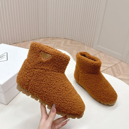 SNOW ANKLE BOOTS IN BRONZE BROWN SHEARLING