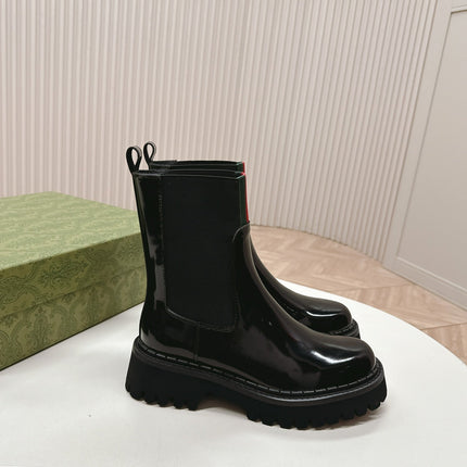 GG CLASSIC MARTIN BOOTS IN BLACK PATENT LEATHER