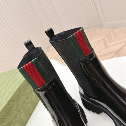 GG CLASSIC MARTIN BOOTS IN BLACK PATENT LEATHER