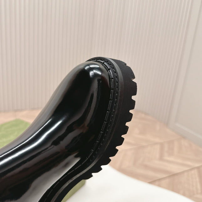 GG CLASSIC MARTIN BOOTS IN BLACK PATENT LEATHER