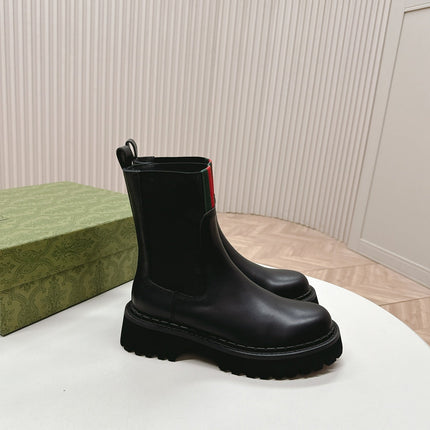 GG CLASSIC MARTIN BOOTS IN BLACK IMPORTED CALFSKIN