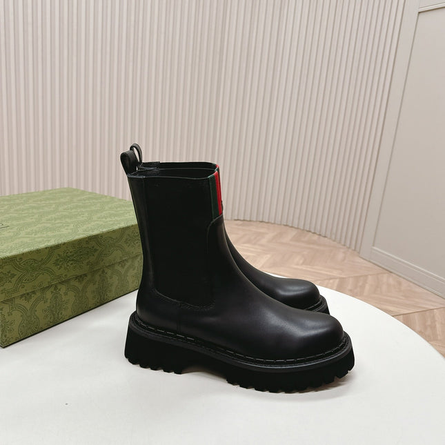 GG CLASSIC MARTIN BOOTS IN BLACK IMPORTED CALFSKIN