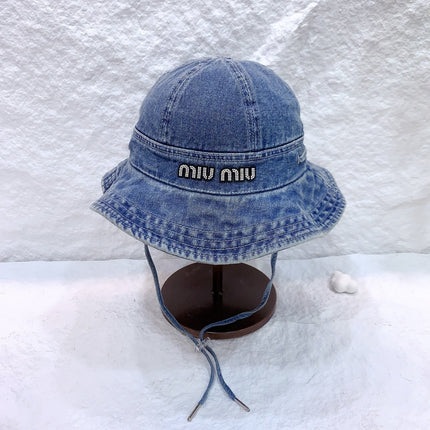 MM NEW DENIM BUCKET HAT RHINESTONE LOGO
