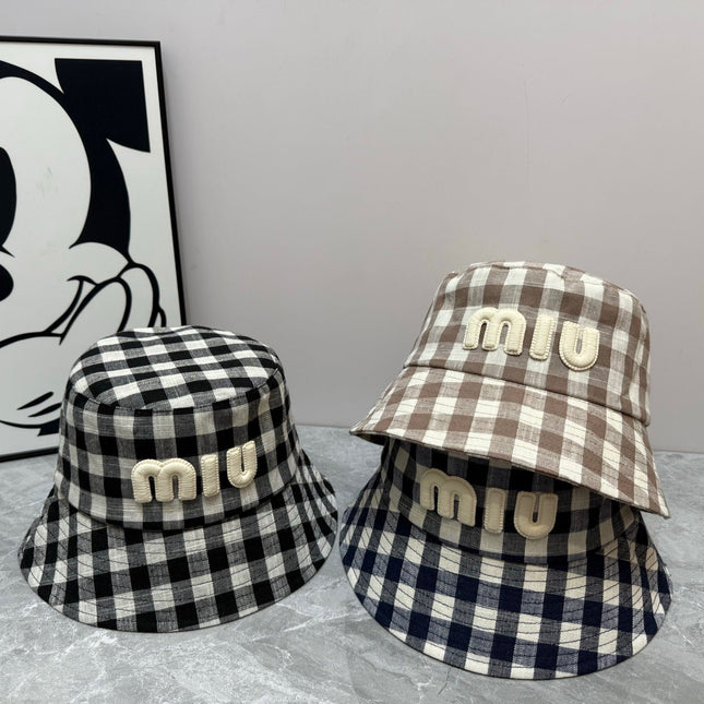 MM BUCKET CHECKED PATTERN WITH LOGO