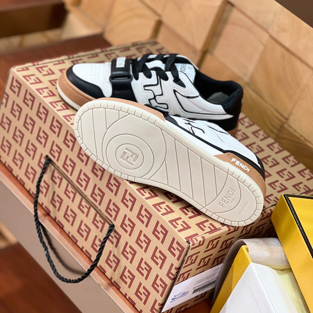 FENDI MATCH IN WHITE MIX BLACK AND BROWN CALFSKIN