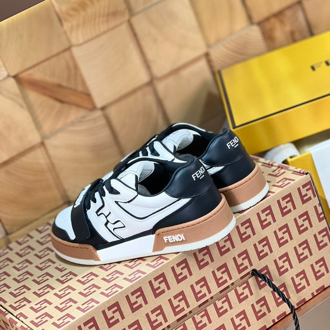 FENDI MATCH IN WHITE MIX BLACK AND BROWN CALFSKIN