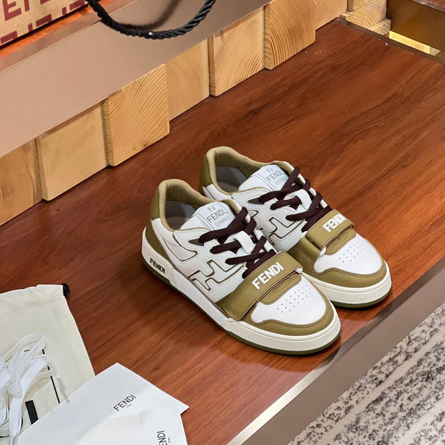 FENDI MATCH IN WHITE MIX OLIVE CALFSKIN