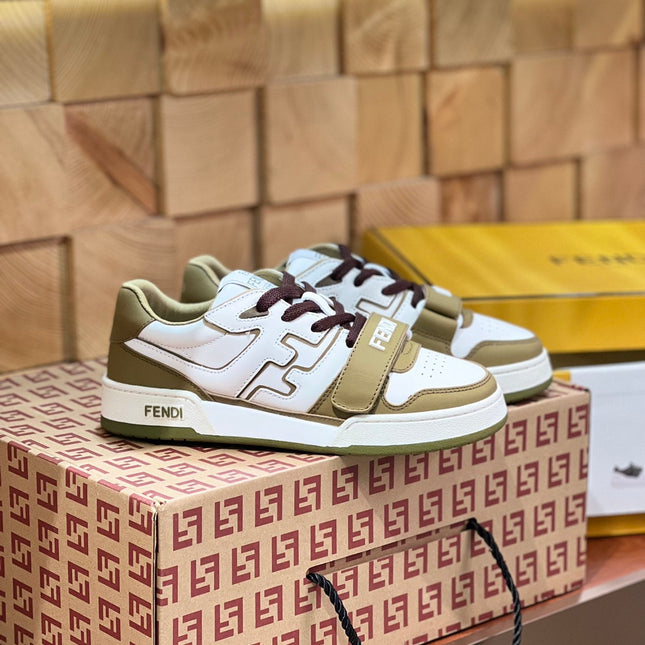 FENDI MATCH IN WHITE MIX OLIVE CALFSKIN