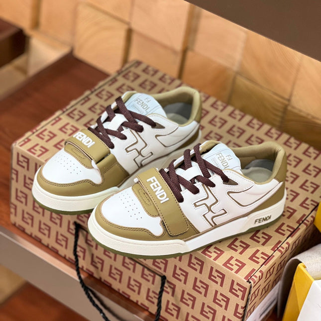 FENDI MATCH IN WHITE MIX OLIVE CALFSKIN