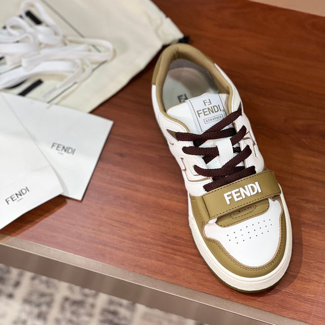 FENDI MATCH IN WHITE MIX OLIVE CALFSKIN