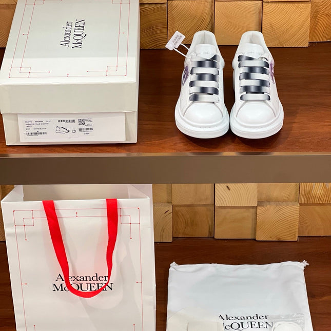 OVERSIZED SNEAKERS IN WHITE CALFSKIN MYTHIC PRINT