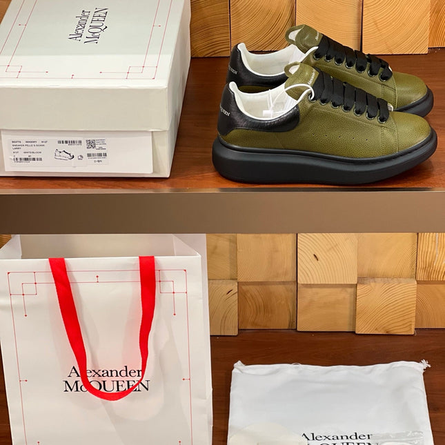 OVERSIZED SNEAKERS IN ARMY GREEN CALFSKIN