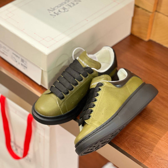 OVERSIZED SNEAKERS IN ARMY GREEN CALFSKIN