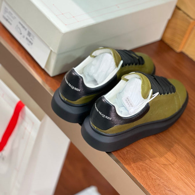 OVERSIZED SNEAKERS IN ARMY GREEN CALFSKIN