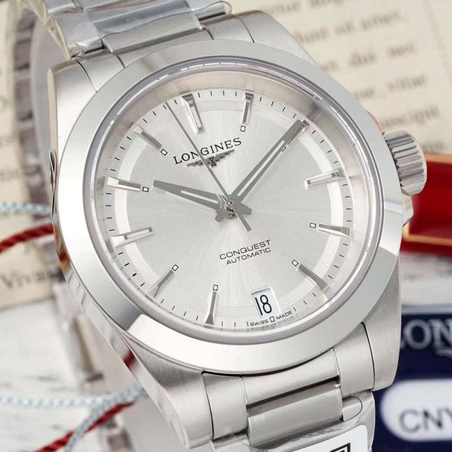 CONQUEST 34 MM WATCH SILVER CASE