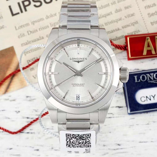 CONQUEST 34 MM WATCH SILVER CASE