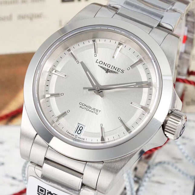 CONQUEST 34 MM WATCH SILVER CASE
