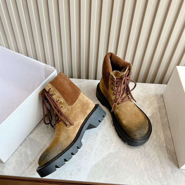 LW SIERRA COMBAT BOOT BROWN AND BLACK SUEDE