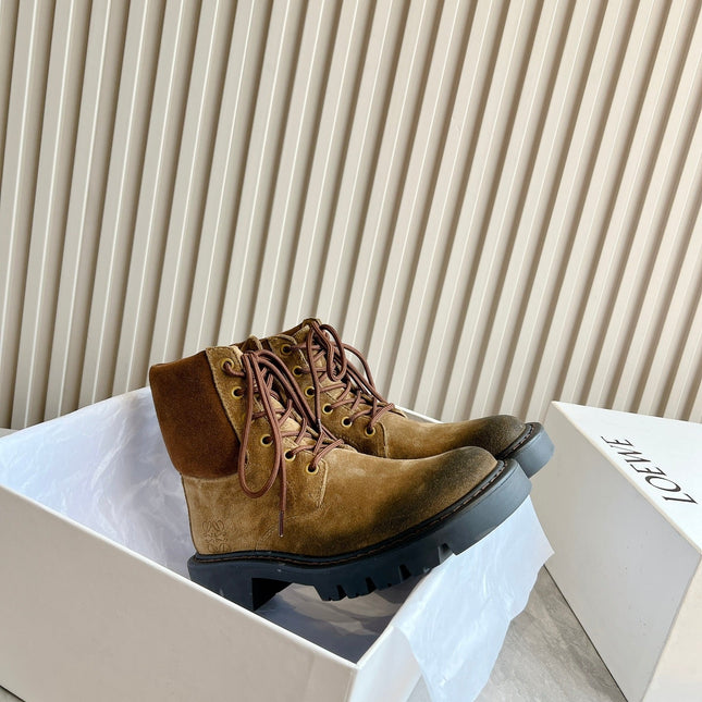 LW SIERRA COMBAT BOOT BROWN AND BLACK SUEDE