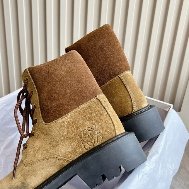 LW SIERRA COMBAT BOOT BROWN AND BLACK SUEDE