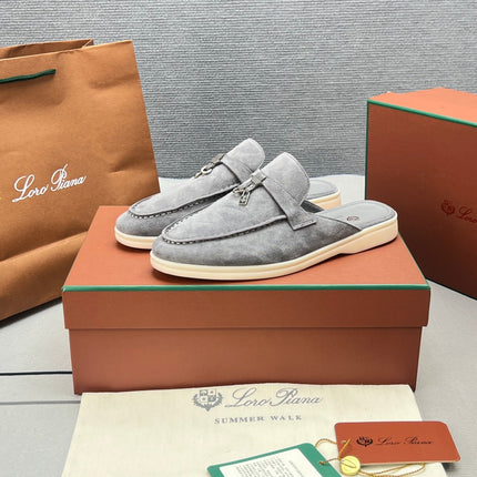 LP SUMMER CHARMS WALK MULES IN GREY SUEDE