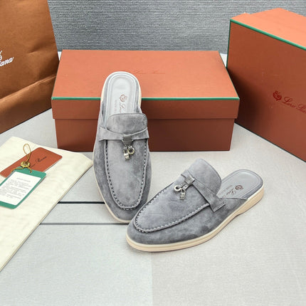 LP SUMMER CHARMS WALK MULES IN GREY SUEDE