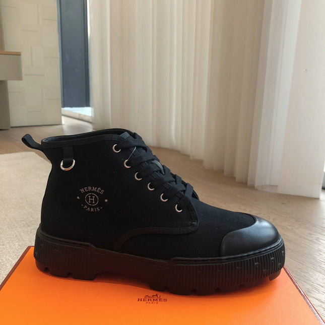 HM ITINERAIRE ANKLE BOOT BLACK CANVAS