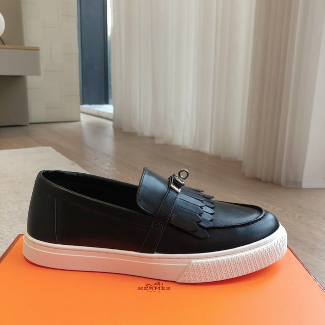 HM GAME SLIP-ON SNEAKER BLACK WITH TASSEL CALFSKIN