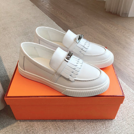 GAME SLIP-ON SNEAKER WHITE WITH TASSELS CALFSKIN