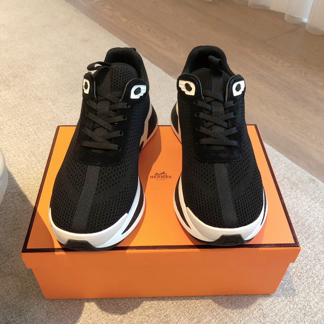 HEROS SNEAKER IN BLACK BREATHABLE MESH FABRIC