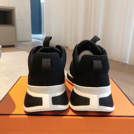 HEROS SNEAKER IN BLACK BREATHABLE MESH FABRIC