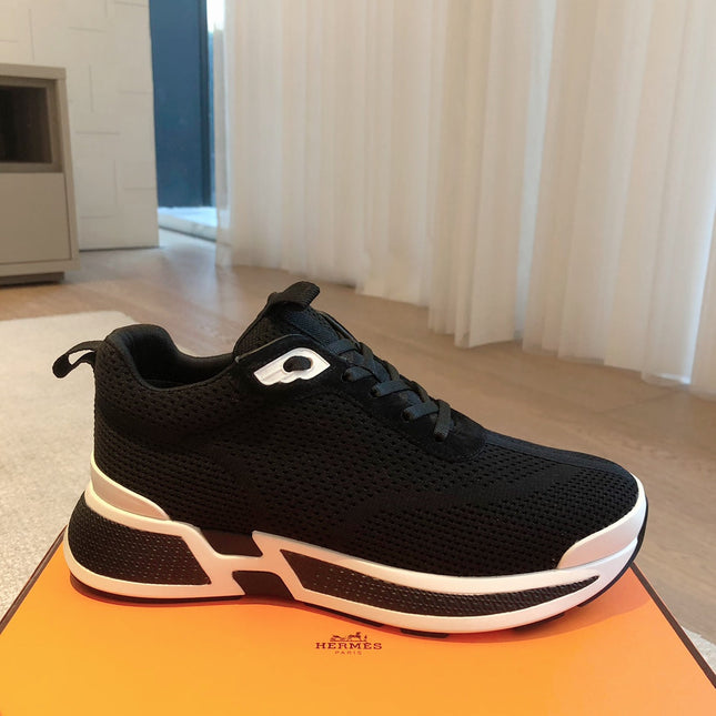 HEROS SNEAKER IN BLACK BREATHABLE MESH FABRIC
