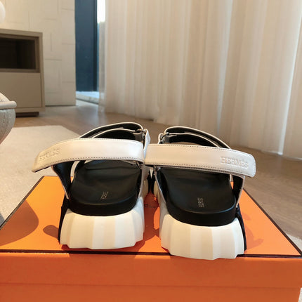 DAD SANDALS IN WHITE CALFSKIN AND RUBBER