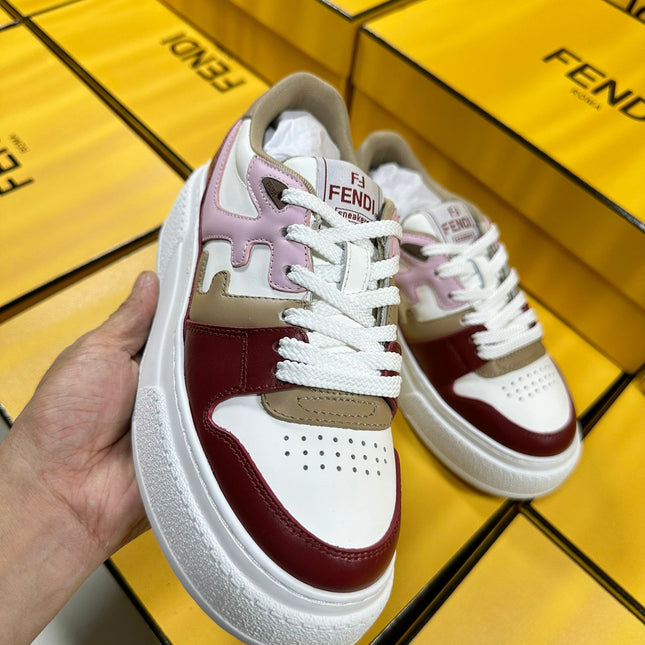 FENDI THICK-SOLDED SNEAKER IN COLORFUL LAMBSKIN