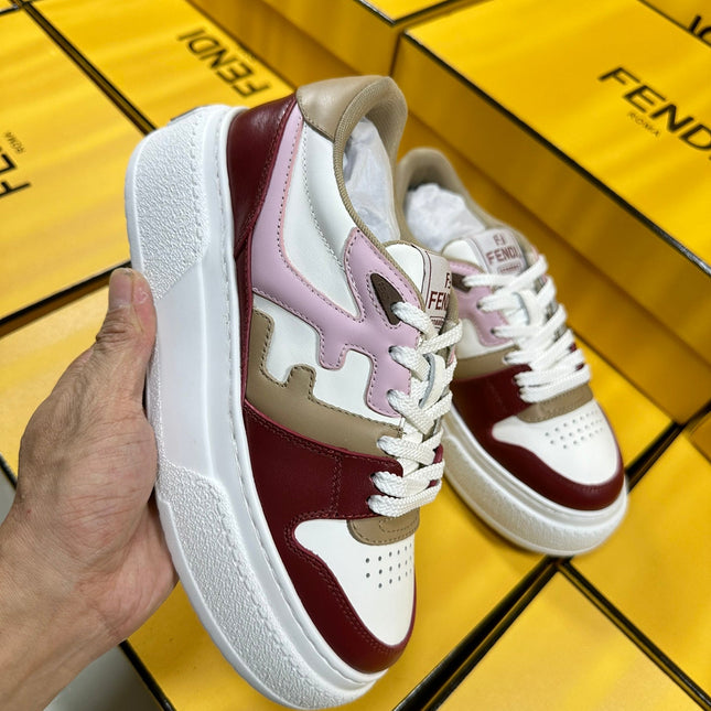 FENDI THICK-SOLDED SNEAKER IN COLORFUL LAMBSKIN