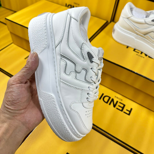 FENDI THICK-SOLDED SNEAKER IN WHITE LAMBSKIN