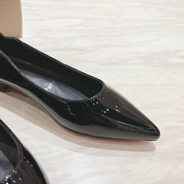 HOT CHICK BALLERINAS 15MM IN BLACK PATENT CALFSKIN